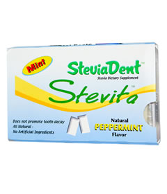 Peppermint SteviaDent Gum, Stevita 12 Pieces